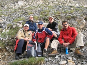 Prietenii mei, cu care am urcat Munții Olimp: Tibi, Oc, Dan Fîntănă și Adi