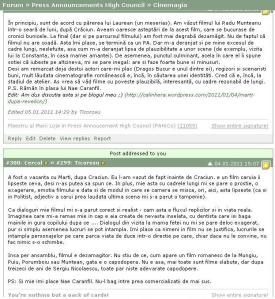 Printscreen din conferinta Pahico, partea în care se discută despre filmul lui Radu Munteanu, „Marti, după Crăciun”