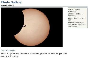 FOTO: Catalin Paduraru, Fundulea. Sursa: http://www.skyandtelescope.com/community/gallery