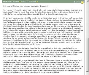 Printscreen-uri ale unei discutii despre filmul Filantropica (Nae Caranfil), care a avut loc pe forumul Pahico, în hattrick.org (5)
