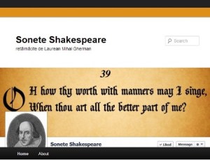 Blogul Sonete Shakespeare al lui Laurean Gherman