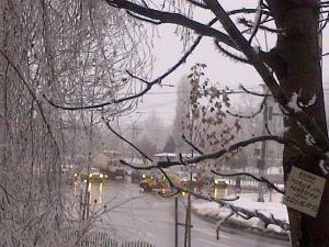 Vedere din Bucureşti. Chiciură. Foto (cu telefonul): Călin Hera