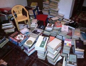 Viaţa la bloc. Cărţi. Foto cu telefonul: Călin Hera