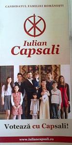 Fluturaş Iulian Capsali, bărbatul cu barbă, partea cu cei nouă copii. Foto cu telefonul: Călin Hera