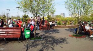 Vedere din Bucureşti. La picnic în parc, de Paşte. Foto cu telefonul: Călin Hera