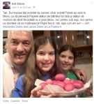 Mesajul de Paşte al lui Adi Dobre. Sursa: Facebook