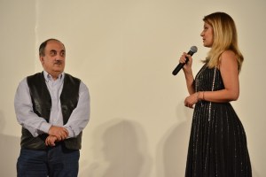 Amalia Enache şi Alexandru Bindea, după proiecţia filmului Aferim!, care a deschis Festivalul Filmului European la Hunedoara. Foto: Remus Suciu