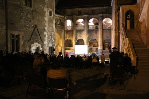 Vedere din Hunedoara. După film, întrebări şi răspunsuri cu Emilian Oprea, actorul din De ce eu? Sursa: castelulcorvinilor.ro