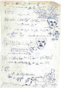 Caiet de matematică mâzgălit cu alte chestii. Sursa: arhiva personală