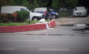 Vedere din București. Ce a rămas în urma peregrinărilor celor 45 de mirese ale zilei. Foto cu telefonul: Călin Hera