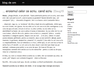 Blogul de om al lui Alin Fumurescu. Printscreen