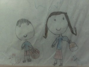 Doi copii desenați cândva de Radu